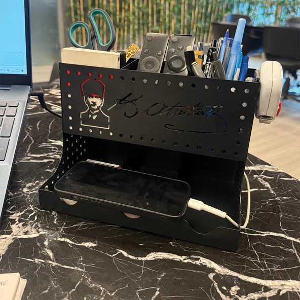 ATATÜRK TEMALI KALEMLİK MODEL 2 SİYAH - 7