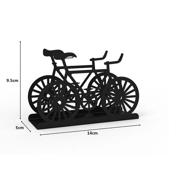 Bisiklet Temalı Siyah Metal Peçetelik - 8