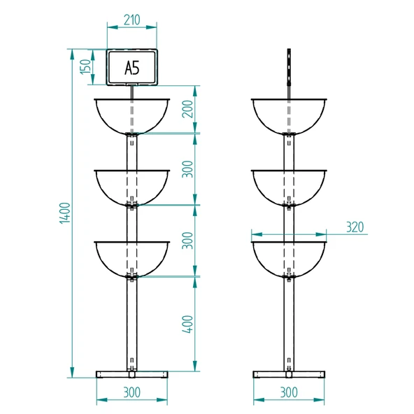 Eczane Standı&Eczane Teşhir Rafı&Üç Çanaklı Ürün Teşhir Standı - 4