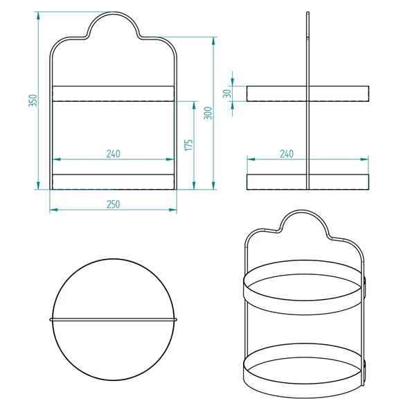 24 cm Yuvarlak Siyah İki Katlı Banyo Mutfak Makyaj Organizer Rafı Model 1 - 3