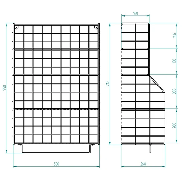 Modern Tasarım 4 Katlı Siyah Duvara Monte Dekoratif Raf - 6