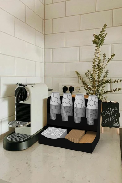 Metal Çay ve Kahve Organizasyon Karton Bardaklık Standı 8 oz