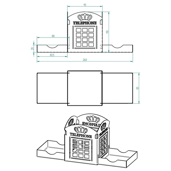 Telefon Kulübesi Temalı Kalemlik Kırmızı - 3