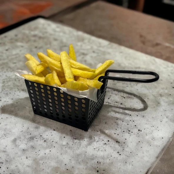 Modern Mini Patateslik Sunum Sepeti Model-1 SİYAH - 5