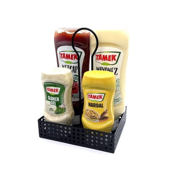 Modern Metal Sosluk ve Yağlık Standı - Cafe Restaurant Masa Düzenleyici MODEL-1 - 3