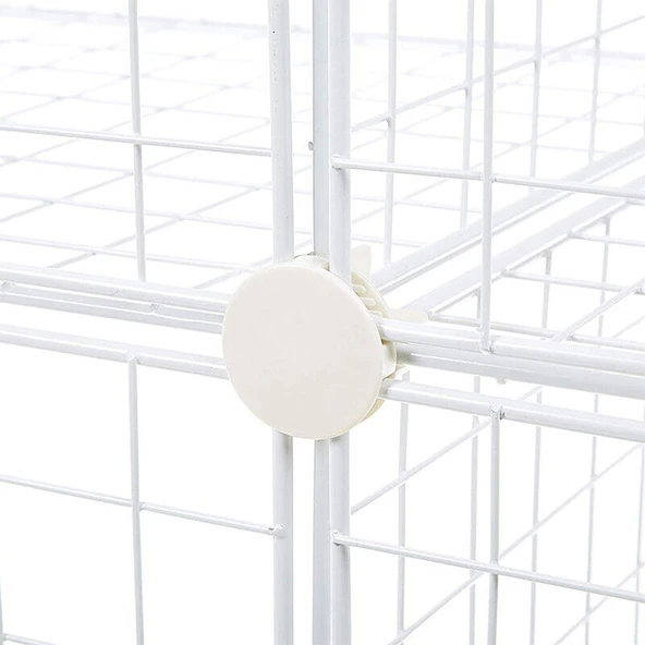 12 Bölmeli Tel Küp Çok Amaçlı Organizer Raf Beyaz 33cm Mutfak, Oyuncak, Kiler, Depolama Rafı - 7