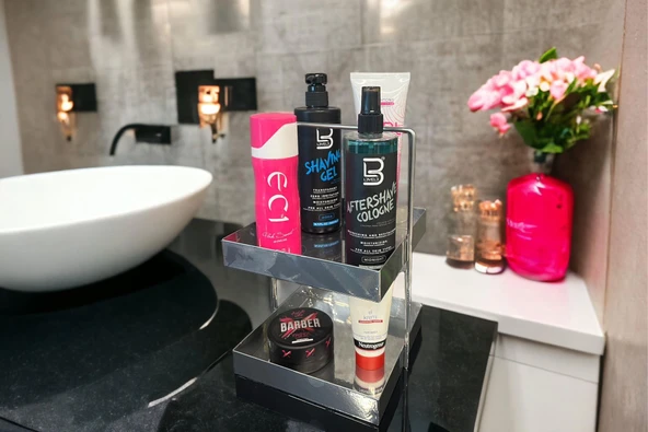 20x20 Gümüş Tezgahüstü Mutfak ve Banyo Iki Katlı Organizer - 10