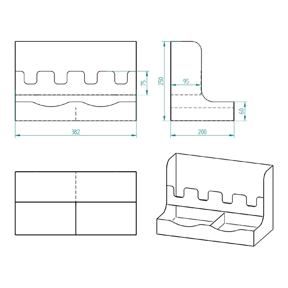 16 Oz Çay Kahve ve 2' li Tek yuvalı Organizer Siyah Stand Kahve İstasyonu Düzenleyicisi, Şık Tasarım, Ofis & Self Servis İçin - 8
