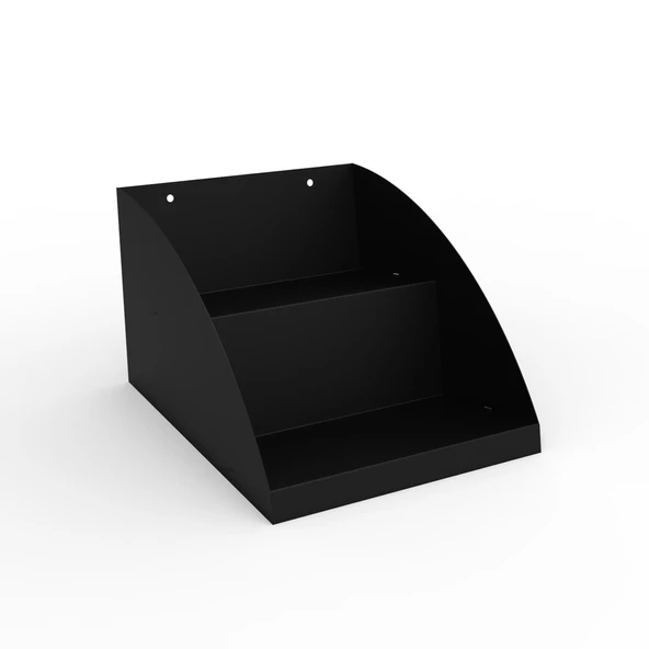 KASAÖNÜ , BAR ÖNÜ ,TEZGAH ÖNÜ APERATİF STANDI , TEZGAHÖNÜ ORGANİZER RAF 25 CM 2 KATLI MODEL SİYAH