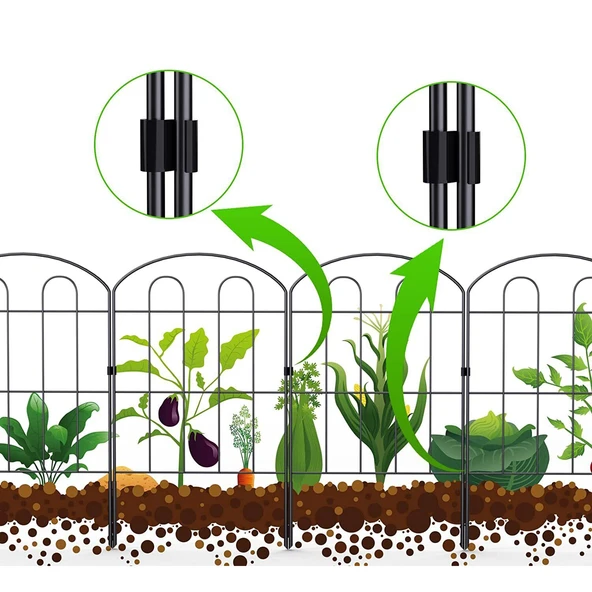 DEKORATİF BAHÇE ÇİTİ 33CM TEK PARÇA MODEL - 1 SİYAH HOBİ BAHÇESİ, ÇİÇEK, SEBZE, MİNİ BAHÇE - 4