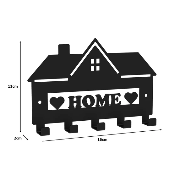 Metal Anahtarlık Askısı Siyah Model 2 - Şık ve Dayanıklı Duvar Montajlı Anahtar Askısı - 6