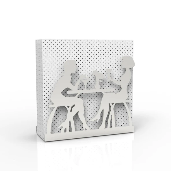 Sohbet Temalı Gümüş Metal Peçetelik - 3