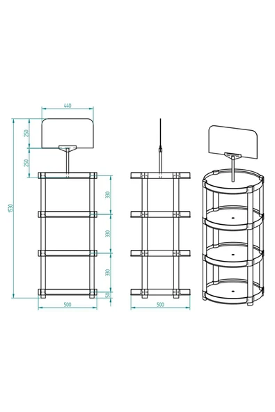 Plastik Kolay Kurulum Ürün Teşhir Standı Oval Plastik Stand - 6