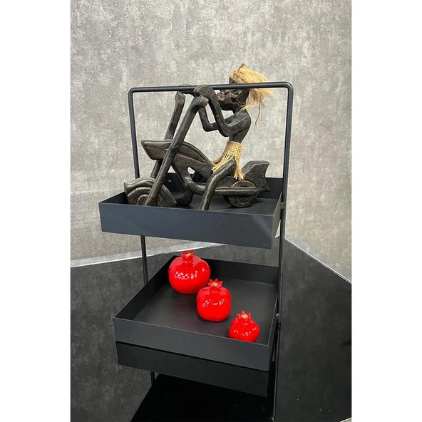 20x20 Siyah Tezgahüstü Mutfak ve Banyo Iki Katlı Organizer - 3