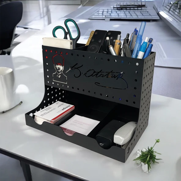 ATATÜRK TEMALI KALEMLİK MODEL 2 SİYAH - 5