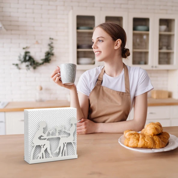 Sohbet Temalı Gümüş Metal Peçetelik - 7