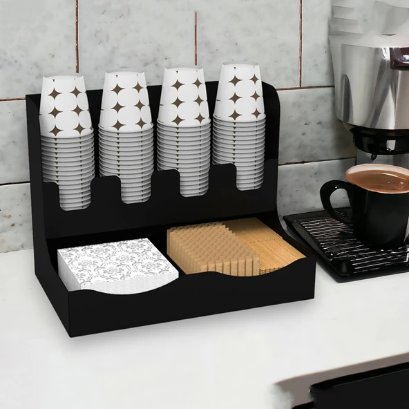 Metal Çay ve Kahve Organizasyon Karton Bardaklık Standı 8 oz - 9