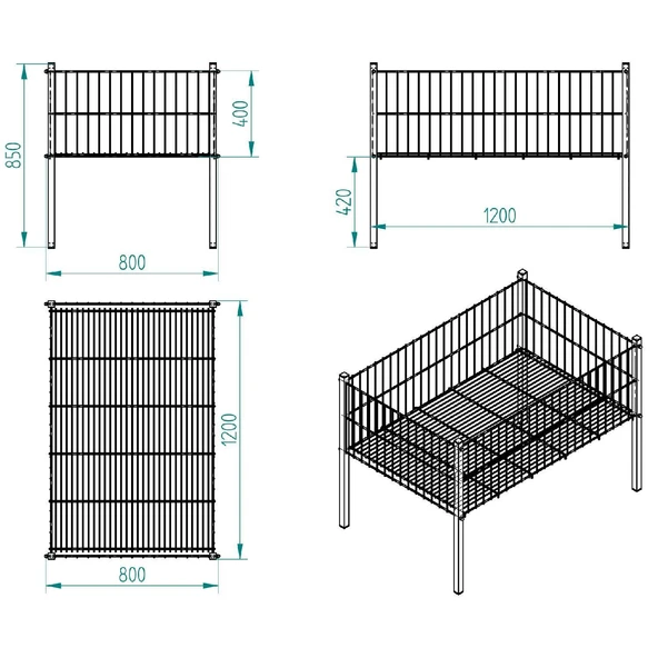 80x120cm Profil Ayaklı Havuz Sepet Beyaz - 2