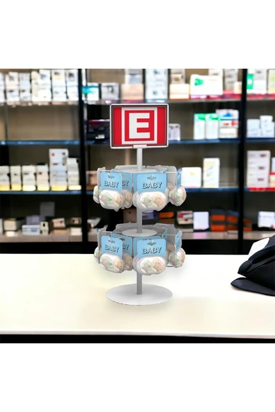 2 Katlı Kancalı Tezgahüstü Stand Model 1 Beyaz - 2