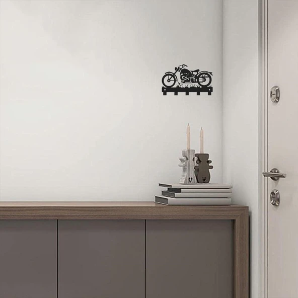 MOTOSİKLET TEMALI METAL ANAHTARLIK SİYAH - 6