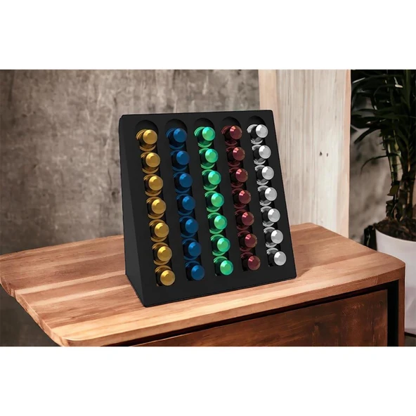 Kapsül Kahve Organizer Stand Model-2 Siyah