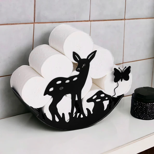 Geyik Temalı Metal WC Tuvalet Kağıtlığı - 3