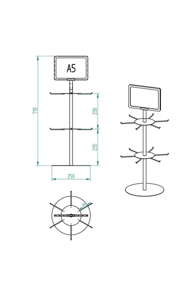 2 Katlı Kancalı Tezgahüstü Stand Model 1 Beyaz - 7
