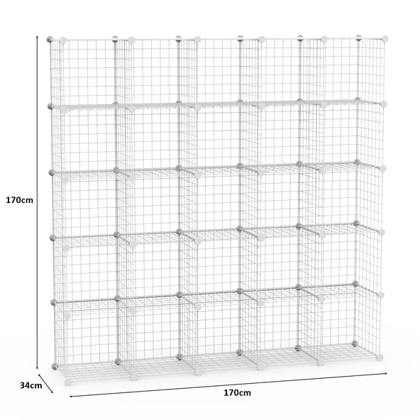 25'li Tel Küp Çok Amaçlı Organizer Raf Beyaz 33cm - 4
