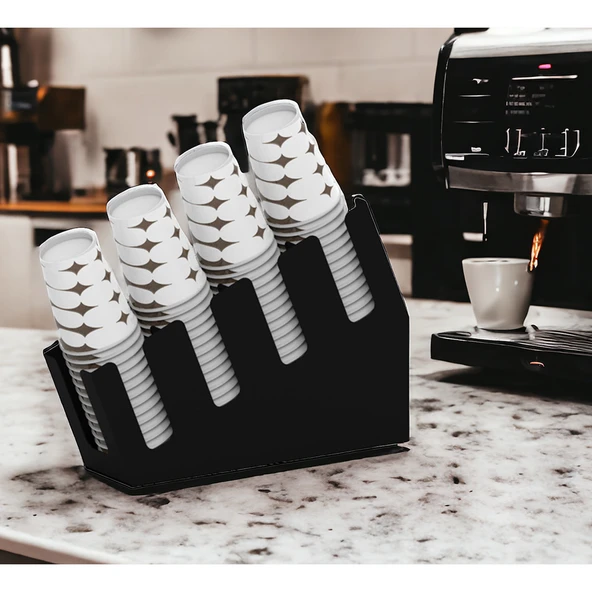 Yenilikçi Tasarım 4 Bölmeli Kademeli Karton Bardak Standı - 8 oz Bardak Uyumlu