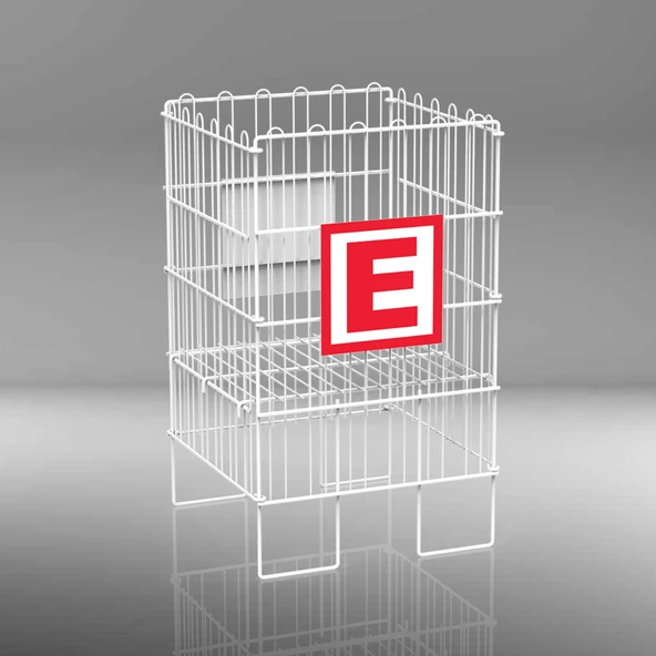 ECZANE 40X40 KATLANIR TEL HAVUZ SEPET BEYAZ - 2