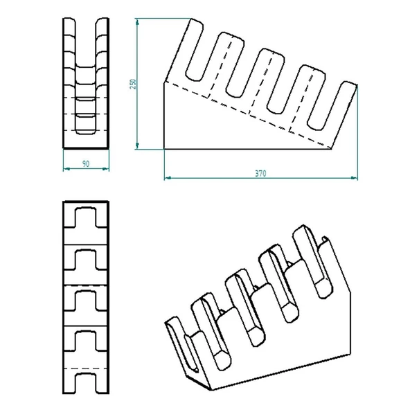 4 Bölmeli Kademeli Karton Bardak Standı Karton Bardaklık - 16 oz Bardak Uyumlu - 4