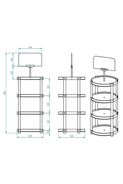 Plastik Kolay Kurulum Ürün Teşhir Standı Oval Plastik Stand - 2