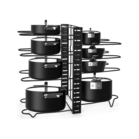 Dolap Için Tencere Ve Tava Düzenleyici Organizer Raf 8 Katlı - 3