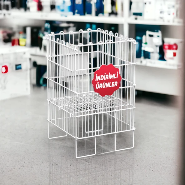 İNDİRİMLİ ÜRÜNLER 40X40 KATLANIR TEL HAVUZ SEPET BEYAZ - 2