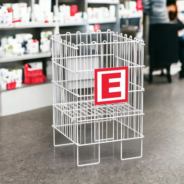 ECZANE 40X40 KATLANIR TEL HAVUZ SEPET BEYAZ - 5