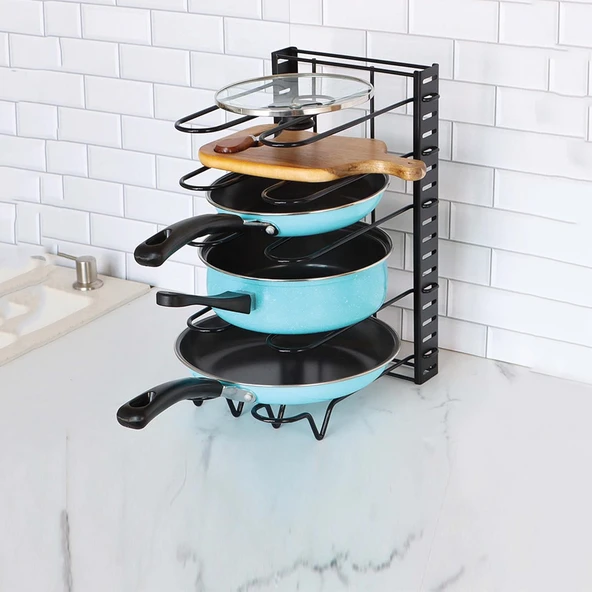 Dolap Için Tencere Ve Tava Düzenleyici Organizer Raf 8 Katlı - 2