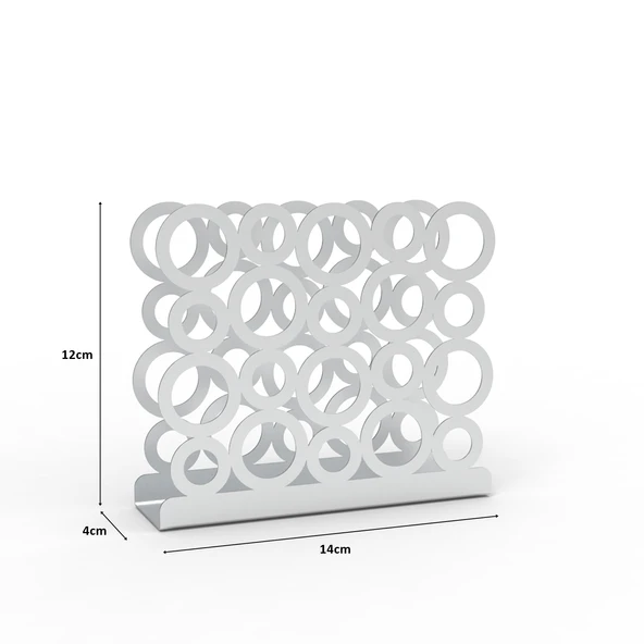 Modern Halka Tasarımıyla Zarif Sofralar: Gümüş Renk Metal Peçetelik - 4