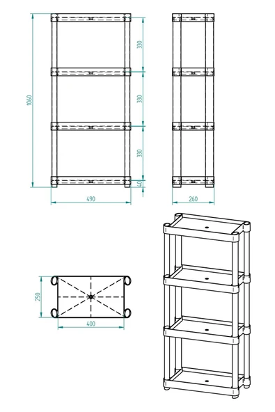 4 Raflı Plastik Banyo & Mutfak Organizer (Small Model) - 5