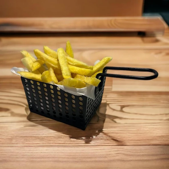 Modern Mini Patateslik Sunum Sepeti Model-1 SİYAH - 3