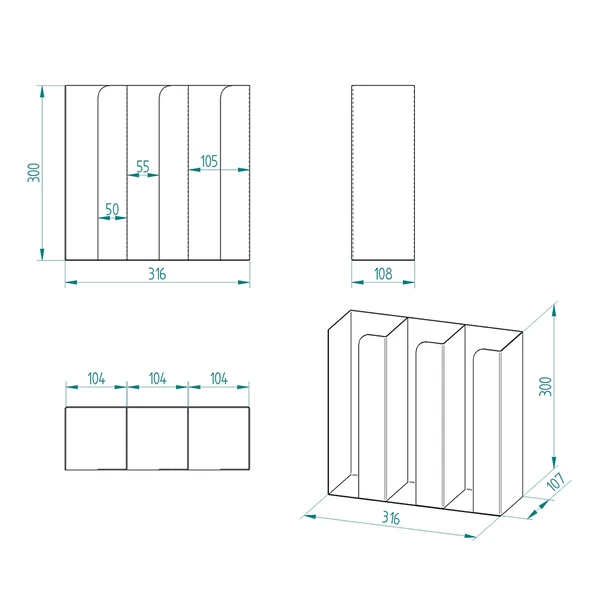 3 Ve 4 Bölmeli Karton Bardaklık + 2' li Tek yuvalı  Karistirici ve Şeker Endüstriyel Mutfak Kahve Aksesuar Düzenleyici Siyah Çok Bölmeli Kafe/Ofis Kahve Standı - 4