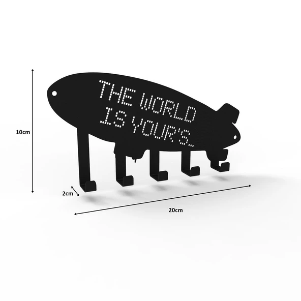 THE WORLD IS YOUR'S METAL ANAHTARLIK SİYAH - 2