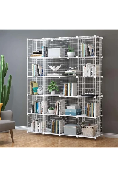 20'li Tel Küp Çok Amaçlı Organizer Raf Beyaz 33cm - 8