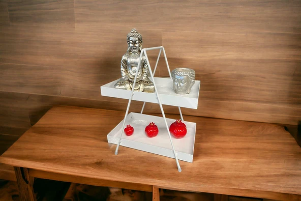 2 Katlı Beyaz Metal Banyo Ve Mutfak Rafı Model 1 - 4