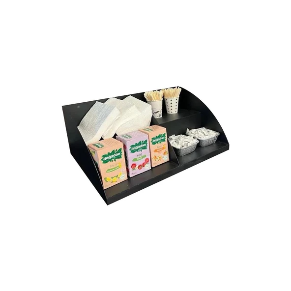 TEZGAHÖNÜ ORGANİZER RAF 50 CM 2 KATLI MODEL SİYAH