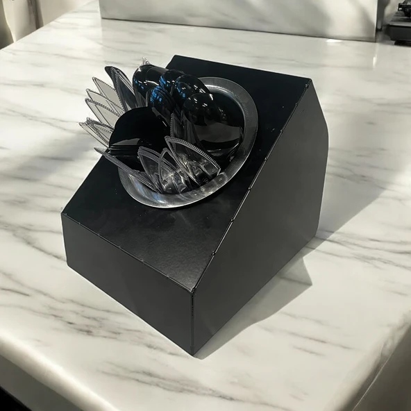 Endüstriyel Tarz Tek Yuvalı Metal Mutfak Düzenleyici ve Paslanmaz Çelik Kaseli Çatal Bıçak Kaşık Tutucu Ve Pipetlik Karıştırıcı Şeker Organizer - 5