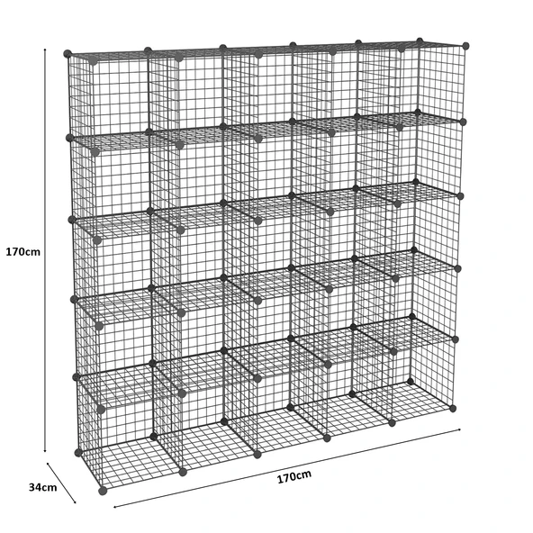 25'li Tel Küp Çok Amaçlı Organizer Raf Siyah 33cm - 3