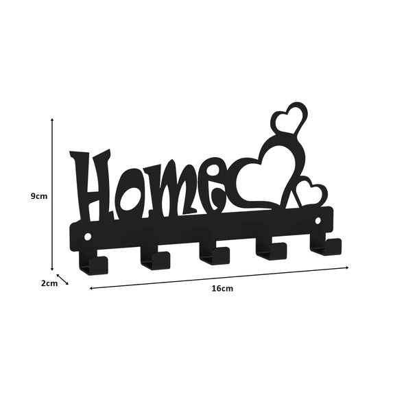 Metal Dekoratif Kalpli Anahtar Askısı - Siyah Renk Model 1 - 3