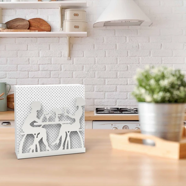 Sohbet Temalı Gümüş Metal Peçetelik - 8