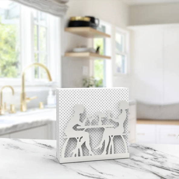 Sohbet Temalı Gümüş Metal Peçetelik - 5