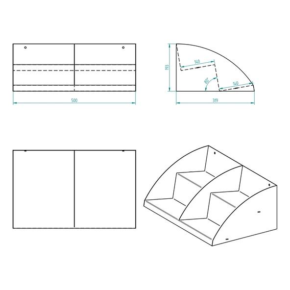 TEZGAHÖNÜ ORGANİZER RAF 50 CM 2 KATLI MODEL SİYAH - 7